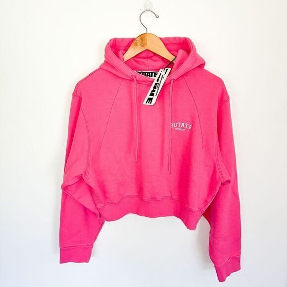 ROTATE BIRGER CHRISTENSEN Viola Cropped Barbie pink Hoodie - Picture 4 of 11
